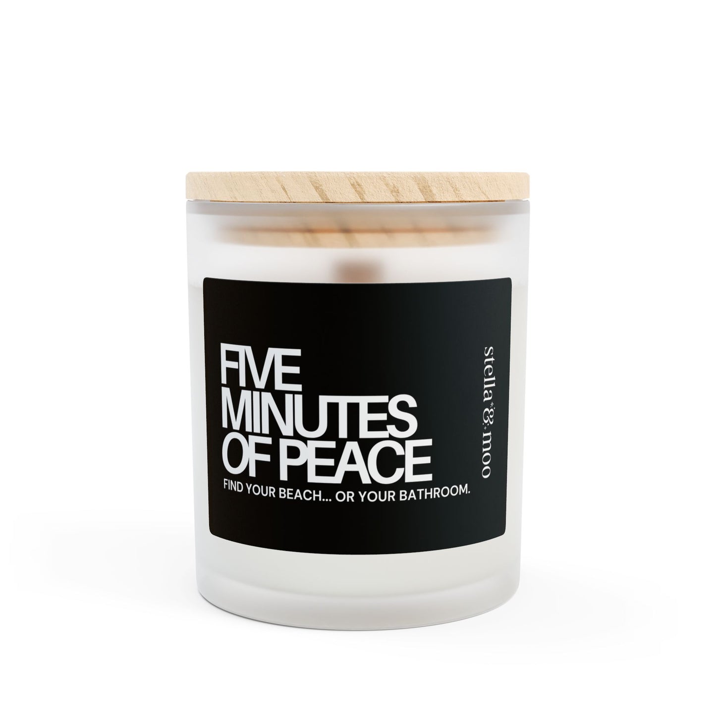 Five Minutes of Peace Candle Frosted Glass (Hand Poured 11 oz)