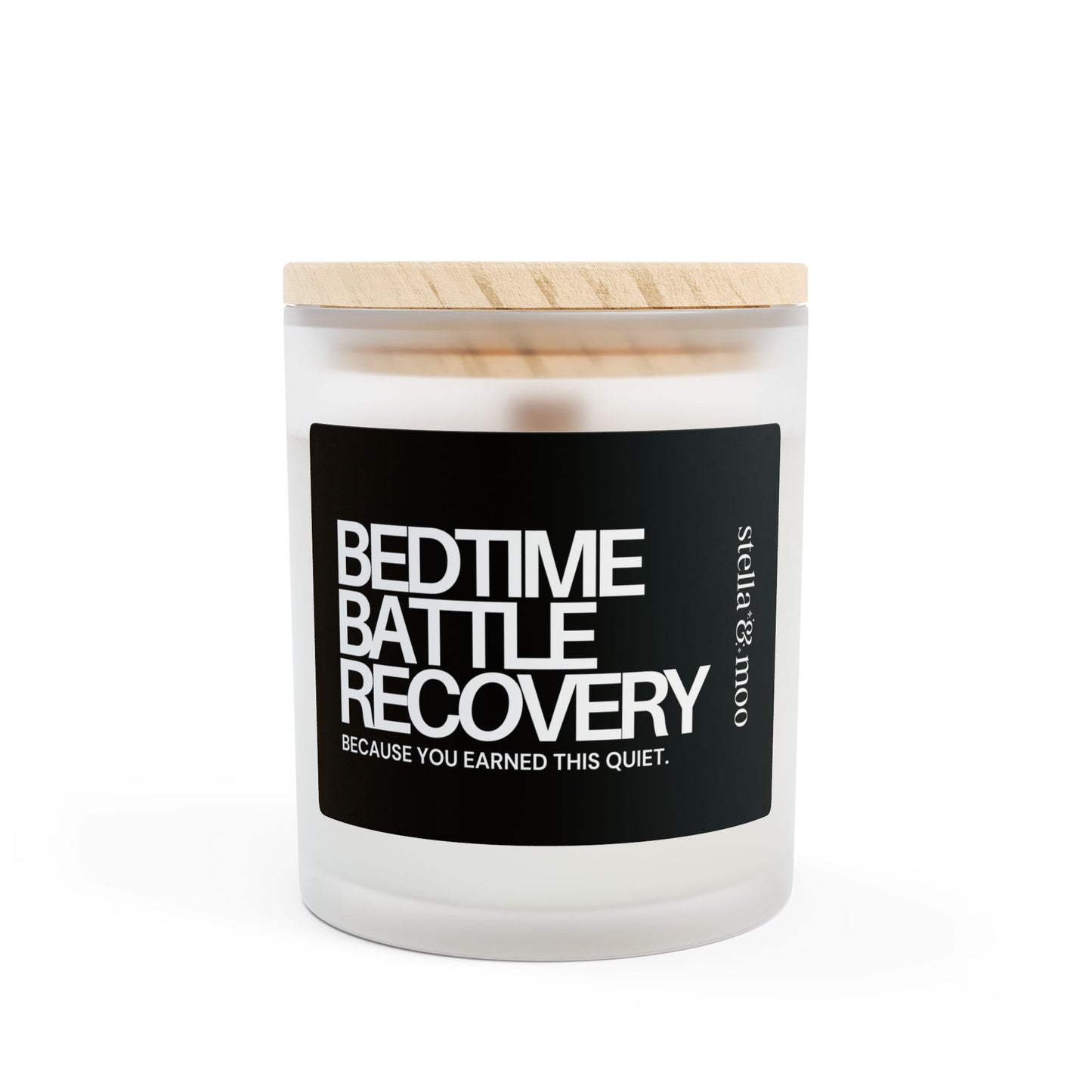 Bedtime Battle Recovery Candle Frosted Glass (Hand Poured 11 oz)