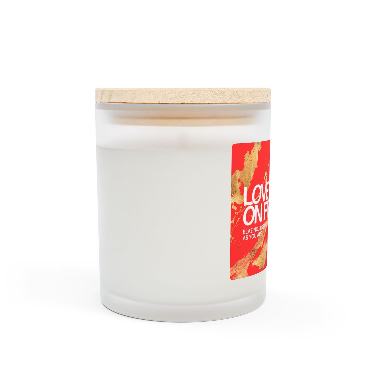 The Bee: Love On Fire Candle Frosted Glass (Hand Poured 11 oz)