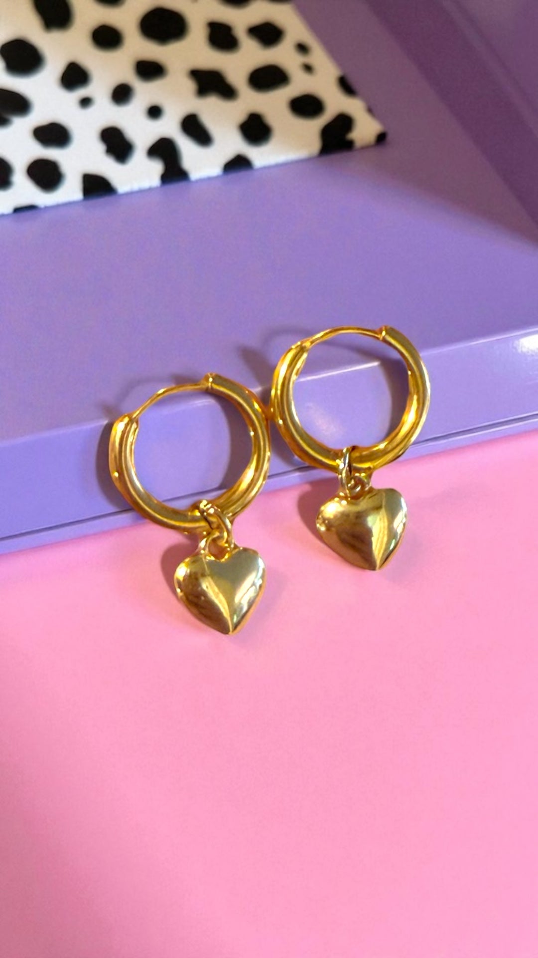 Golden Heart Huggie Earring