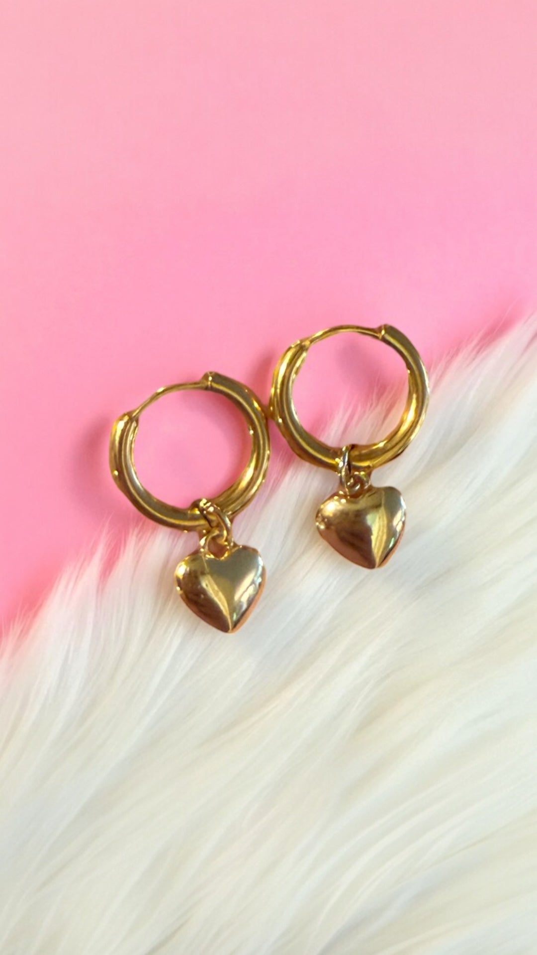 Golden Heart Huggie Earring
