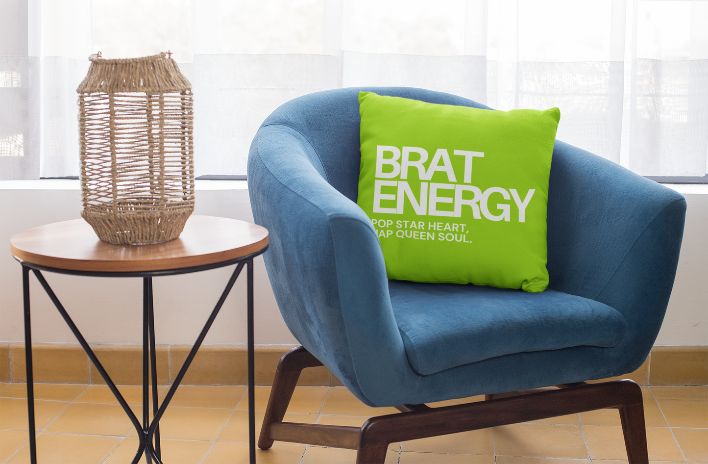 Brat Energy Throw Pillow