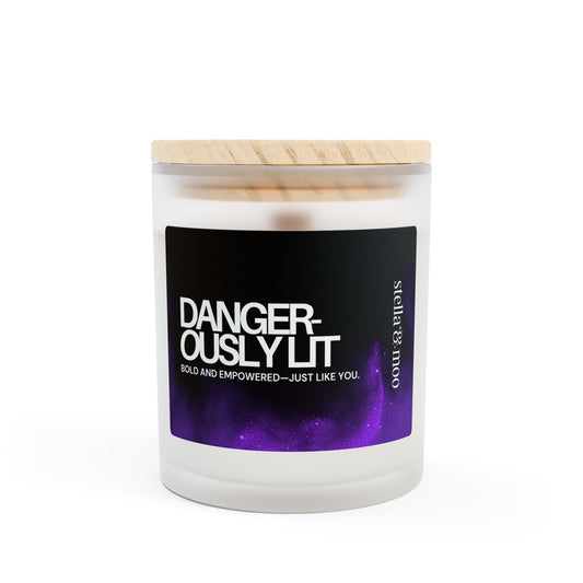 The Ariana: Dangerously Lit Candle Frosted Glass (Hand Poured 11 oz)
